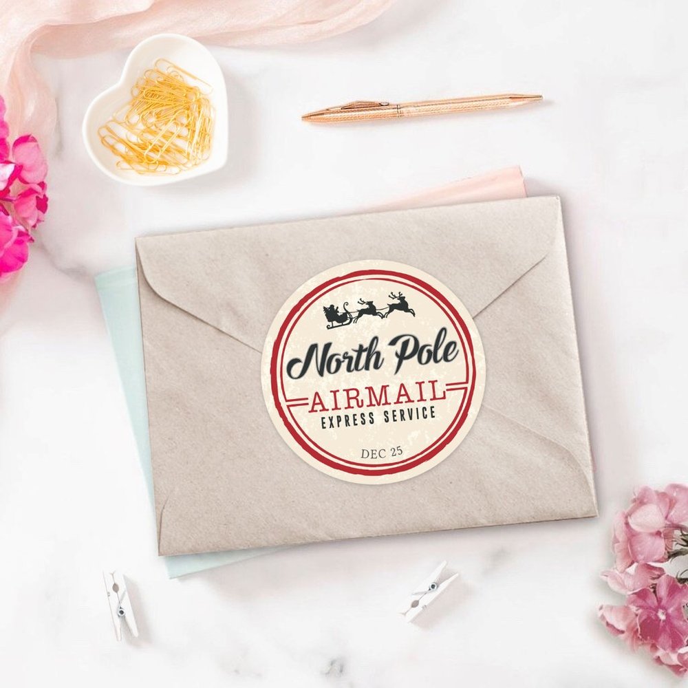 North Pole Air Mail Stickers (48ct) – Must Bundle